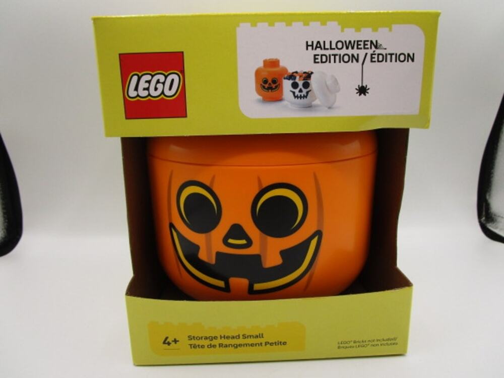 LEGO Small Storage Head Jack O Lantern Halloween Edition Container Candy Bowl